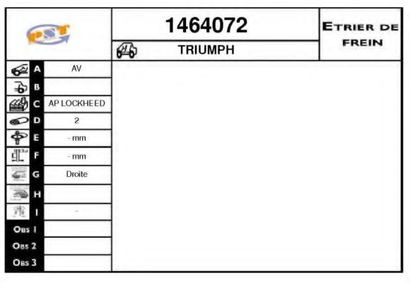SNRA 1464072 Brake Caliper